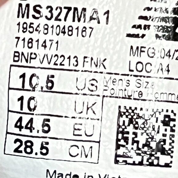 Authentic NEW BALANCE MS327MA1 Multi Grays Men's Lace Up Sneakers Sz.10.5 - Picture 6 of 12